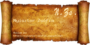 Nyisztor Zsófia névjegykártya