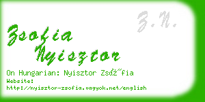 zsofia nyisztor business card